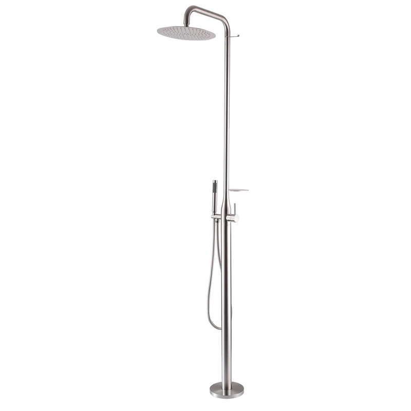 Système de douche extérieur avec crochet, pomme de douche à pluie avec douchette, ensemble de robinet de douche