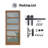 Brown Glass Manufactured Wood Barn Door with Installation Hardware Kit-93478693