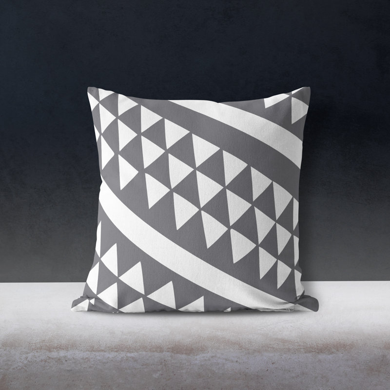 Housse de coussin d'extérieur carré et insert, L 17 po x H 17 po, Gris