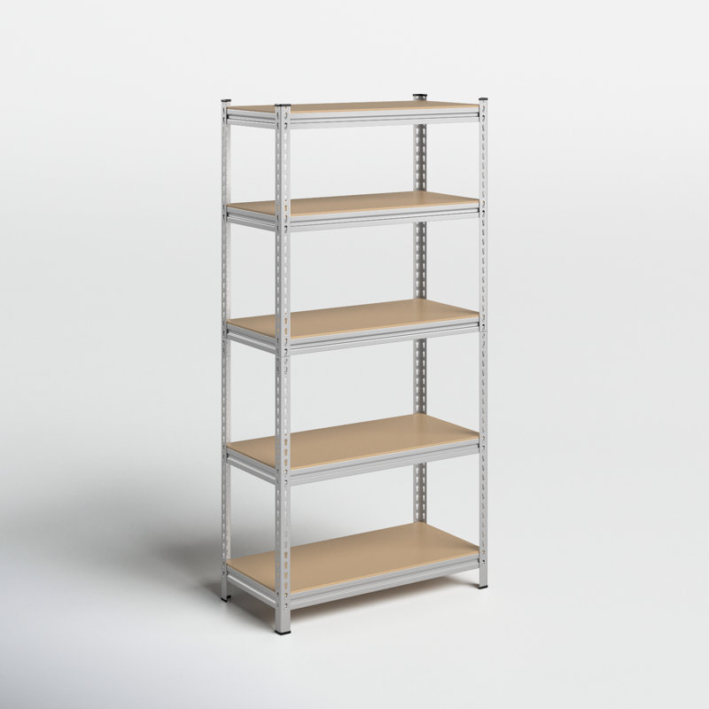 Silver Heavy Duty Adjustable 5-Level Steel Storage Shelves