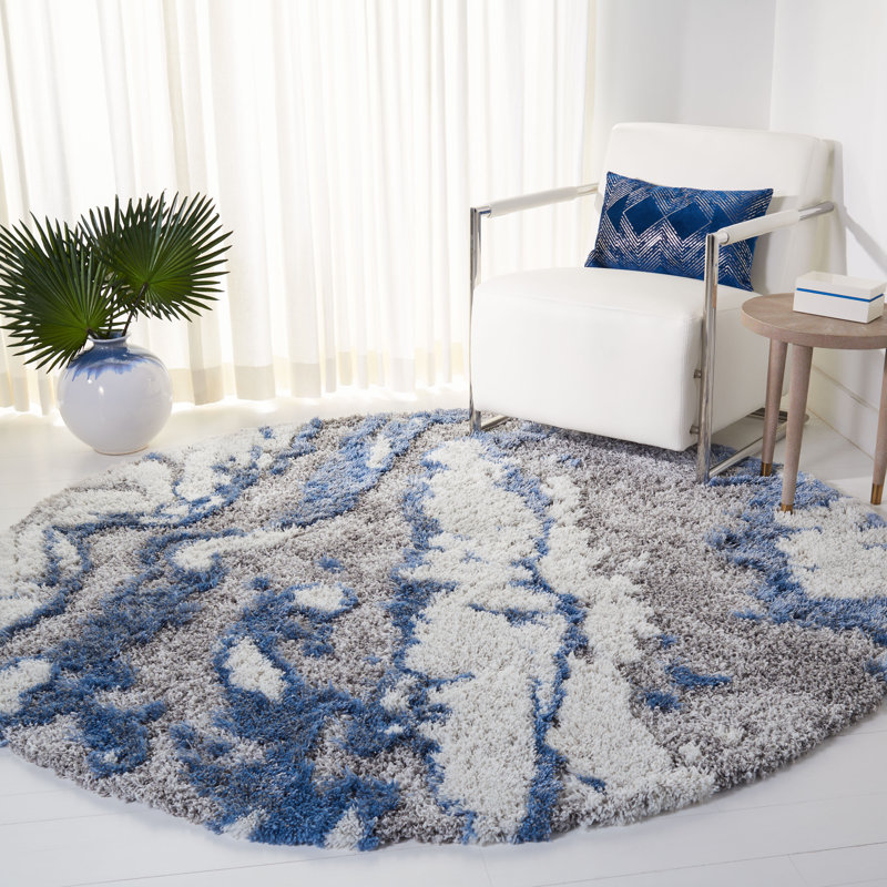 Tristan Horizon Shag 800 Performance Abstract Rug, Round 8'