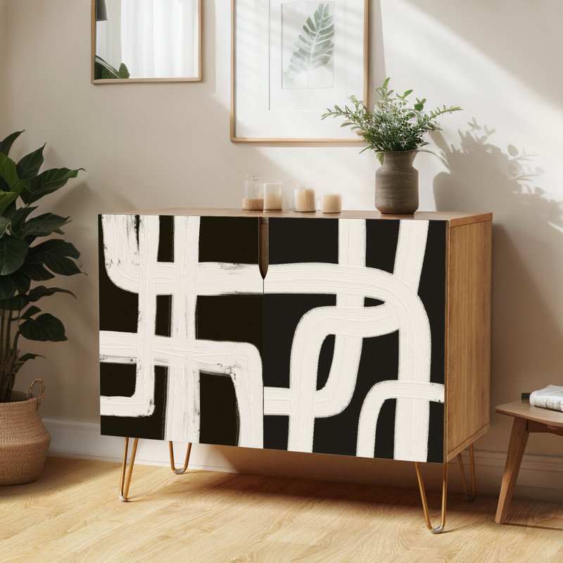 35'' Sideboard, Polygon Line White