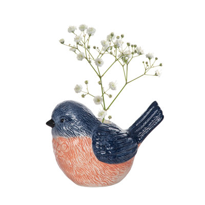  Vase oiseau en céramique bleu