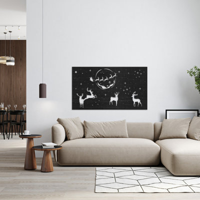 Décoration murale de Noël avec traîneau et étoiles - ACM