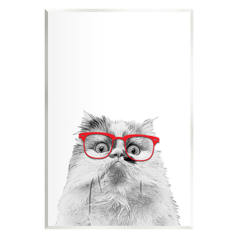 Au-560, giclée, drôle de visage portant des lunettes, impression, H 14 po x l 11 po x P 1,5 po