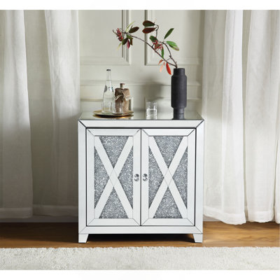 Console avec miroir et faux diamants