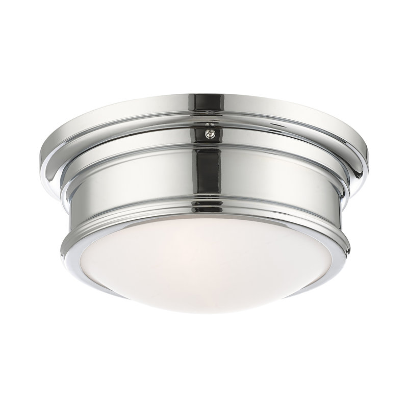 Tavernia Glass Flush Mount, Chrome, 4.5" H x 11" W x 11" D
