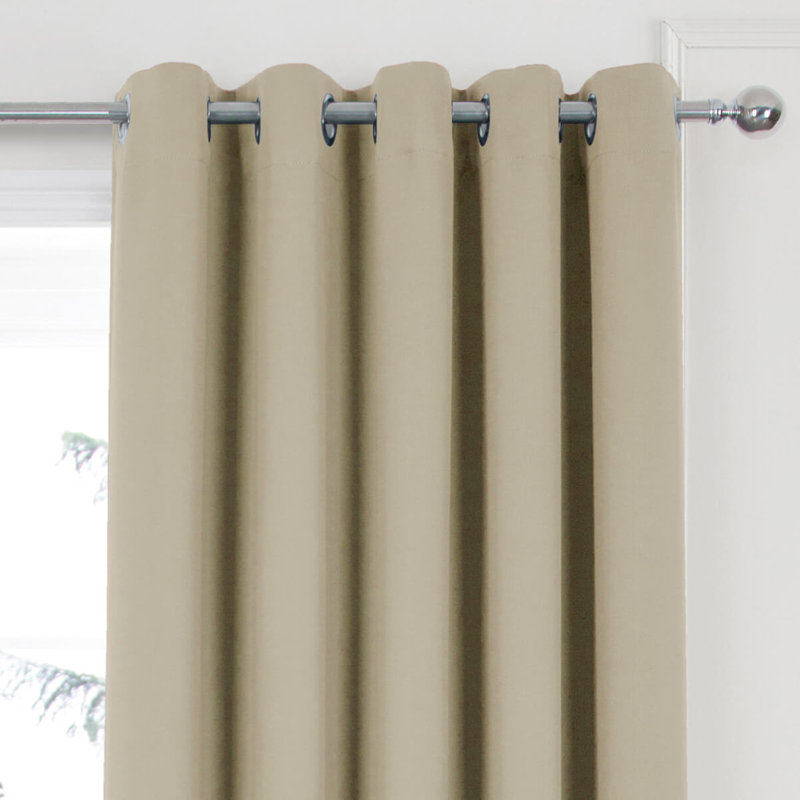 Chacra Room Darkening Curtain Pair, Latte, Width 165 x Drop 137cm
