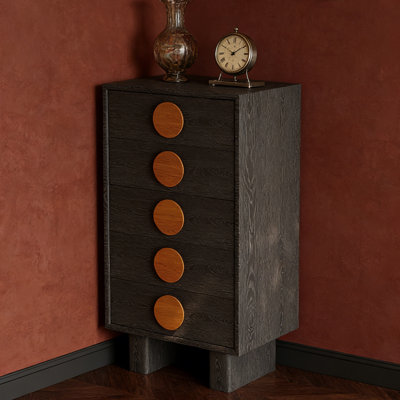 Armoire multifonctionnelle noire à 5 tiroirs