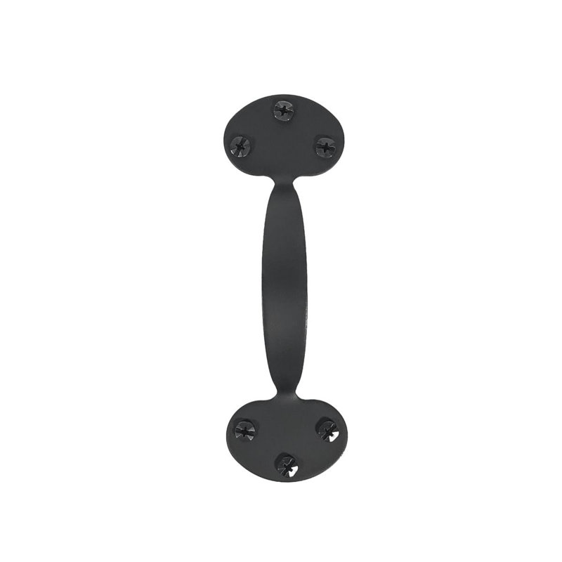 Smooth Black Iron Bean Tip Door Pull
