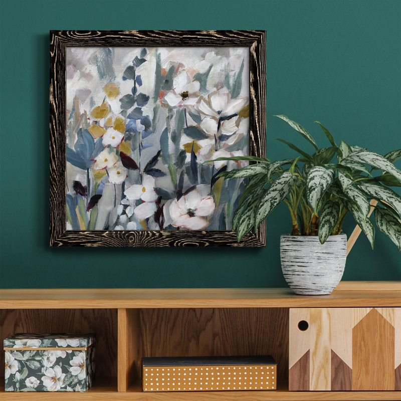 «Summer Whisper II», peinture sur toile encadrée, Cadre noir, H 31,5 po x l 31,5 po x P 1,5 po