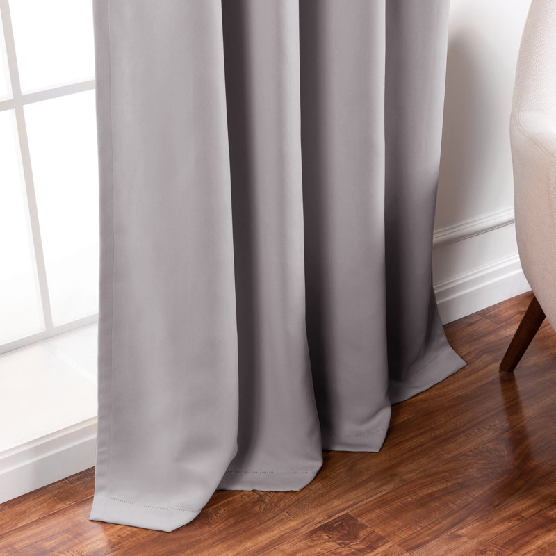 Adina Sevan Solid Thermal Grommet Curtain Panels, 52"W x 63"L, Light Grey