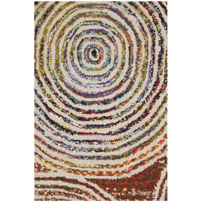 Anaheim Nantucket Hand Tufted Wool/Cotton Oriental Rug in Purple/Green/Blue