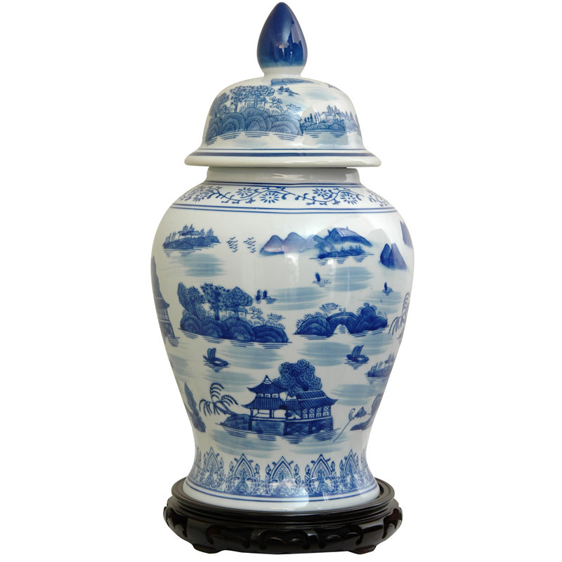 Timeless Chinese Temple Jar, 24", Satsuma