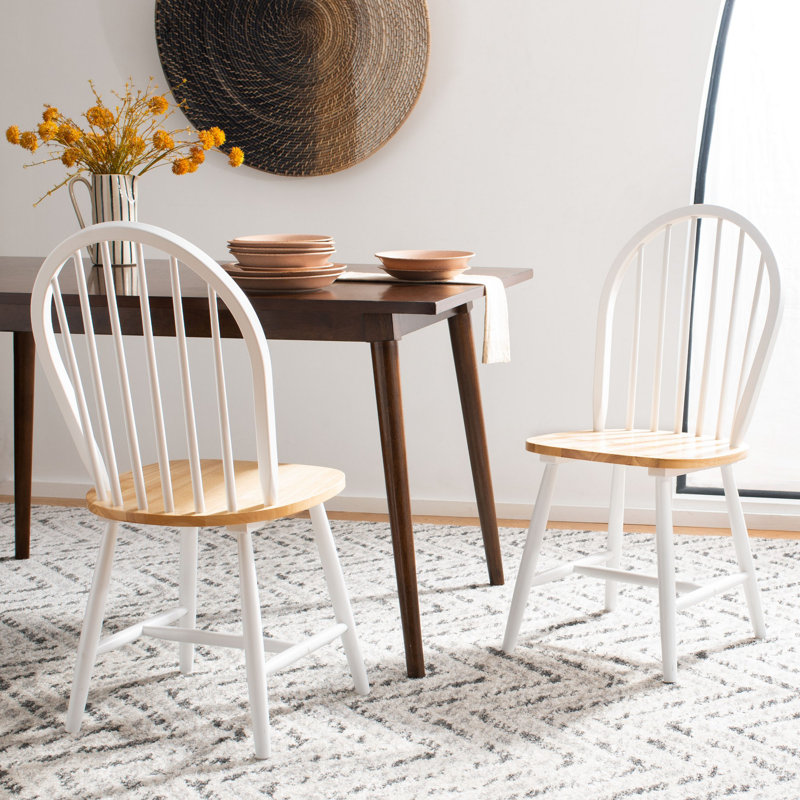 Chaise d'appoint en bois massif Bella Bella, Blanc / naturel