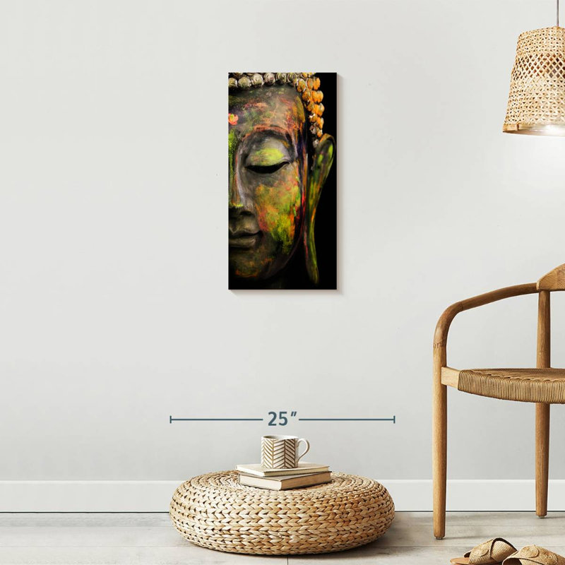 «Half Buddha Face», reproduction sur toile, H 24 po x l 12 po 