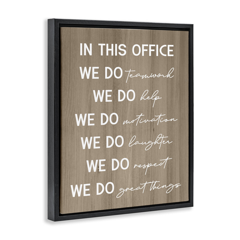  In This Office Motivational Framed Floater Canvas Wall Art by Daphne Polselli, Cadre flottant noir de jais
