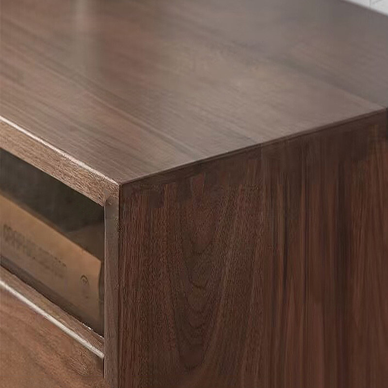 Simple solid wood black walnut TV cabinet