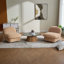Chaise en velours pivotante en forme de citrouille, base en métal à 360 degrés-503282276