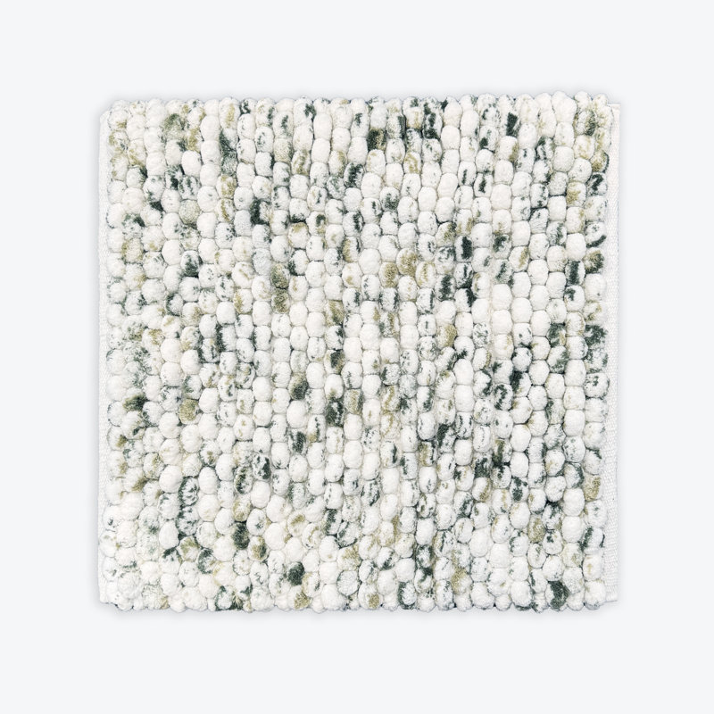 Rylann Marble Square Bath Mat, Green