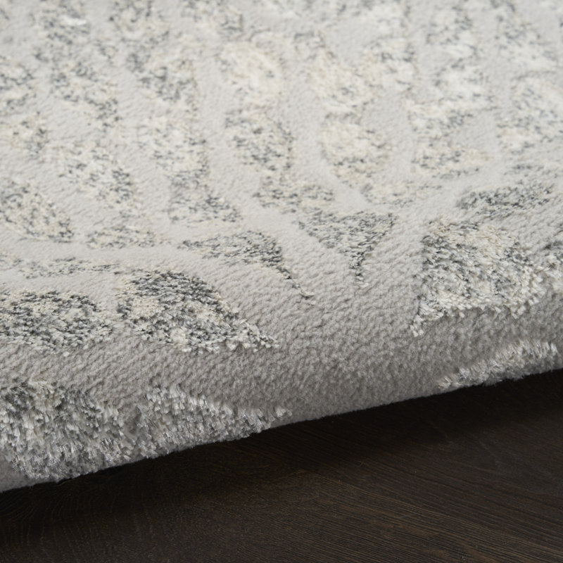 Ebern Designs Rhodes Grey Silver Modern Indoor Rug, Rectangle 3'11" x 5'11"