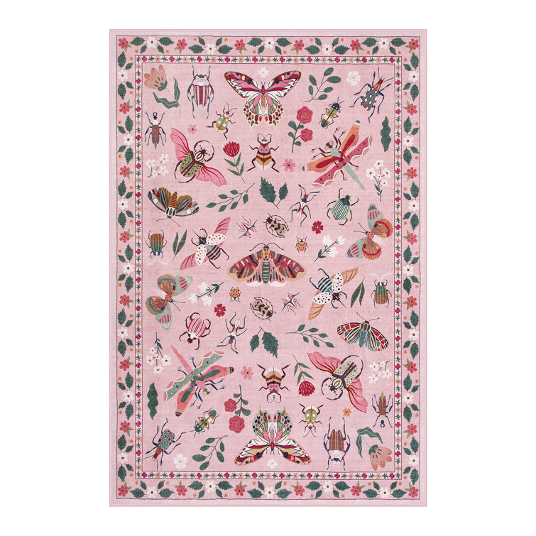 Insect Print Washable Rugs for Living Room Ultra-Thin Non-Slip Modern Bedroom Large Carpet