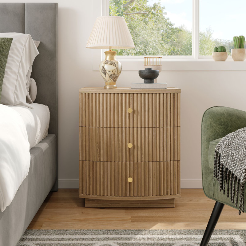 Commode 3 tiroirs l 19,69 po, Naturel