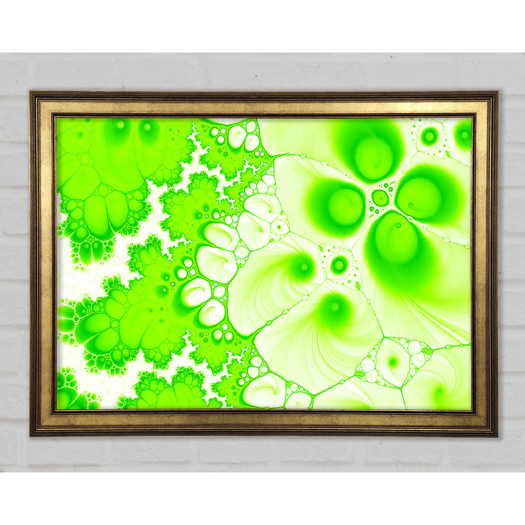 Hydrolysis Dream Lime Green - Einzelner Bilderrahmen Kunstdrucke auf Holz