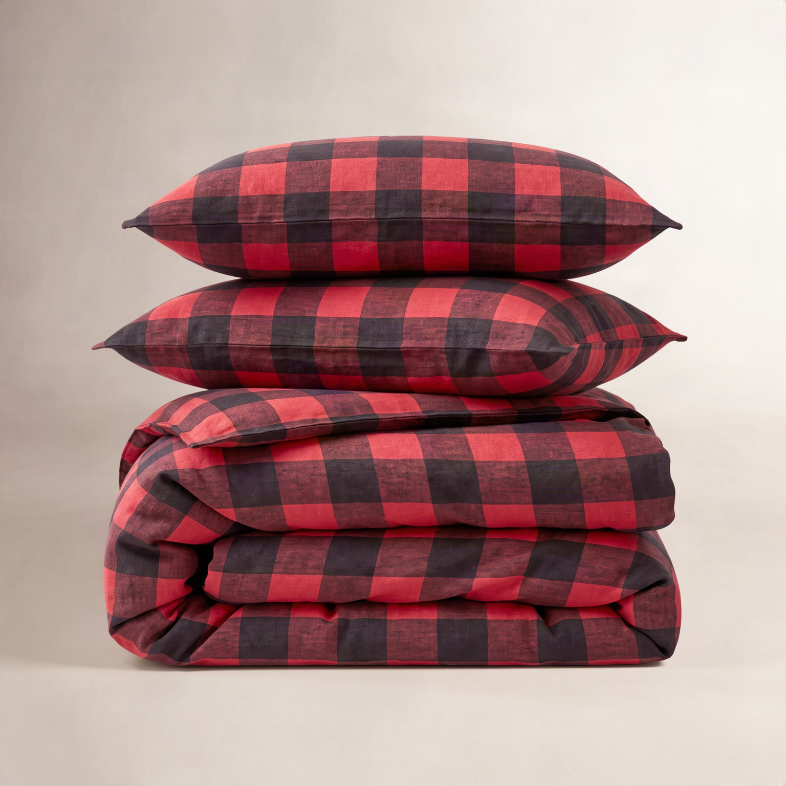 Peyton Cotton Duvet Cover Set, Full/Queen Duvet Cover + 2 Shams , Red