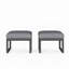 Ensemble de 2 repose-pieds de patio en aluminium toutes saisons de 26 po avec coussins gris épais-2138663629