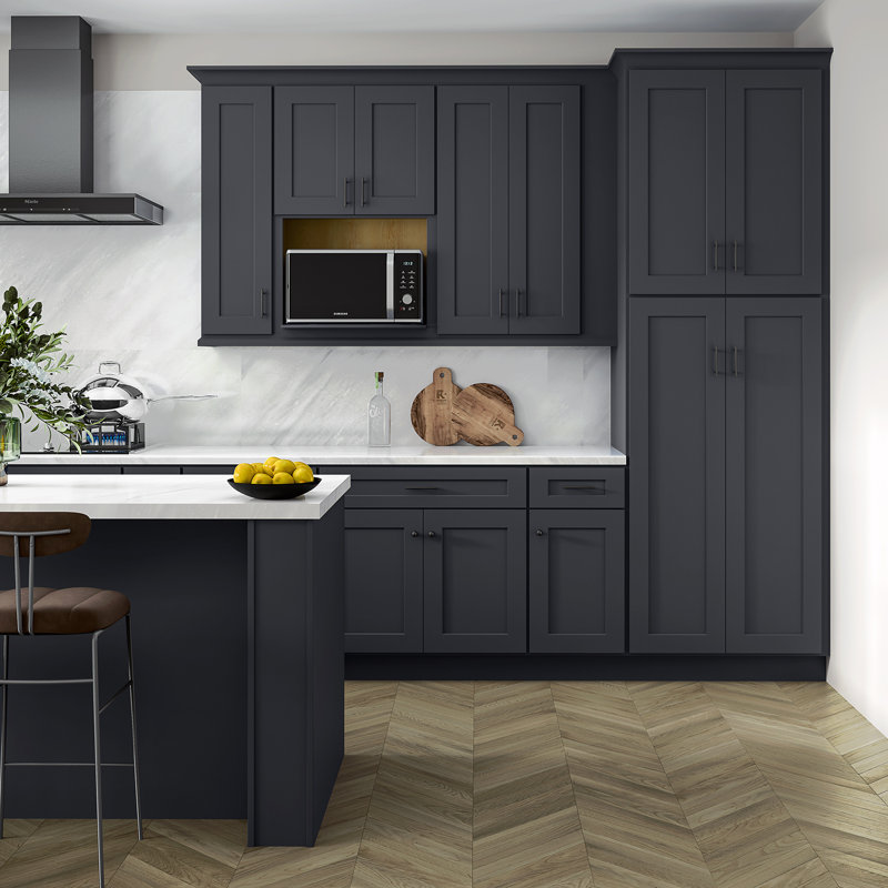 Armoire murale à micro-ondes, Noir Shaker, H 42 po x l 27 po x P 17 po