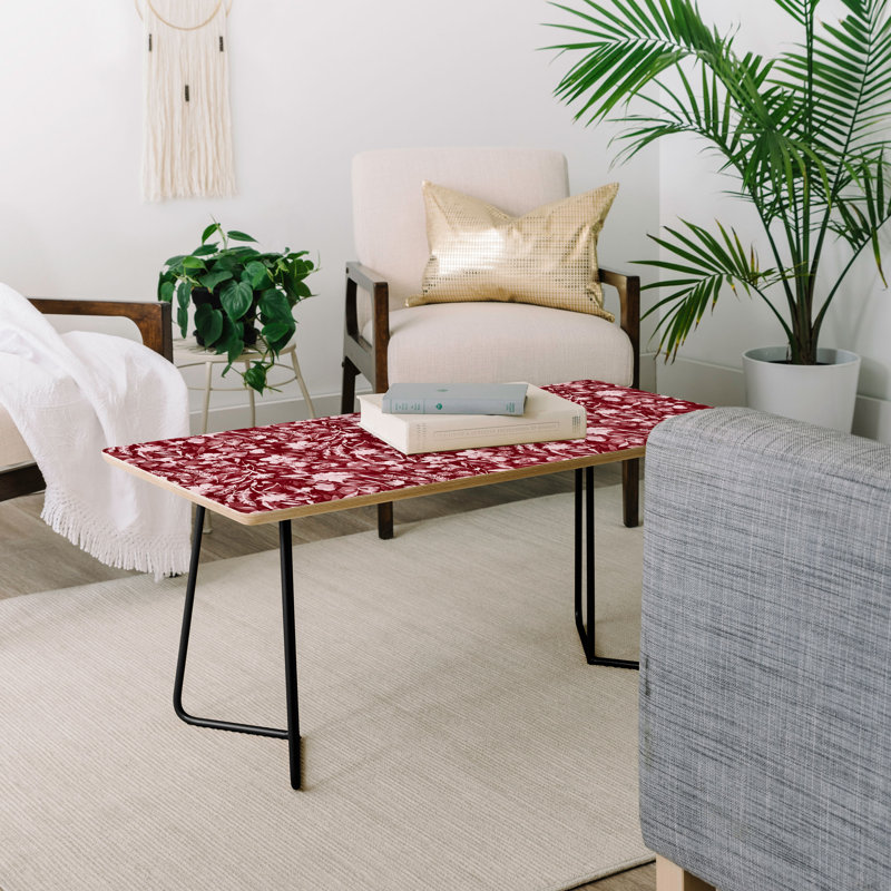 Table basse floral winter, Noir