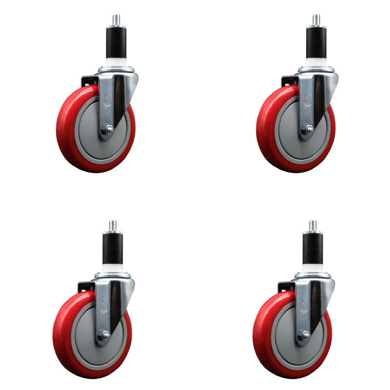 Jeu de roulettes extensibles en poly, Rouge