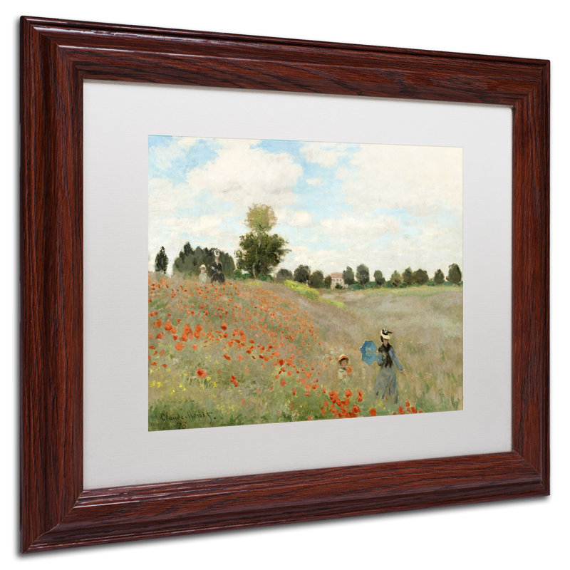 «Wild Poppies Near Argenteuil» par Claude Monet - reproduction d'art sur toile, H 11 po x l 14 po, Blanc