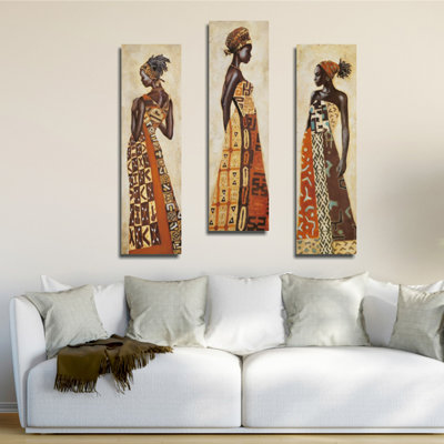 Superbe ensemble de 3 toiles décoratives, 26,0 x 27,6 pouces au total | 100% toile avec cadre 100% bois (épaisseur: 1,2 po) | Parfait pour la décoration de salon, de chambre à coucher ou de bureau, présentoir élégant