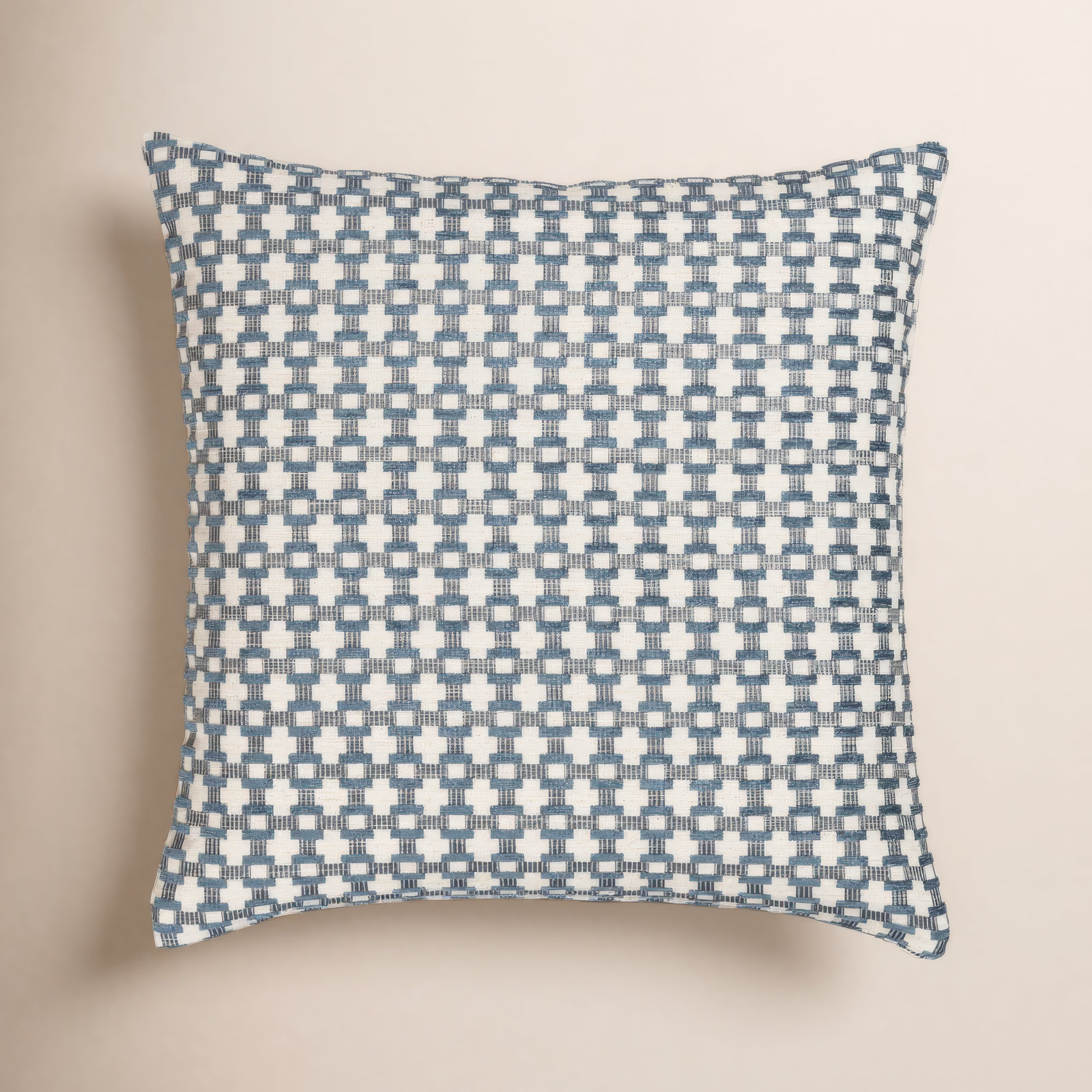 Throw Pillow, Blue Geometric, Feather, Square 20"