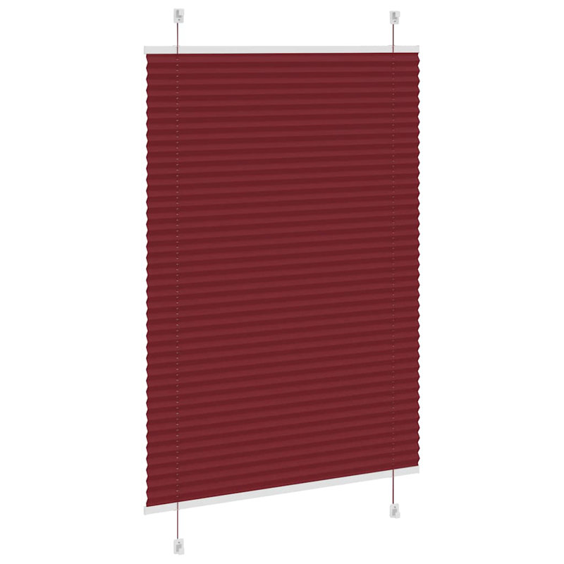 Room Darkening Pleated Shade, 100cmW x 150cmL, Bordeaux Red