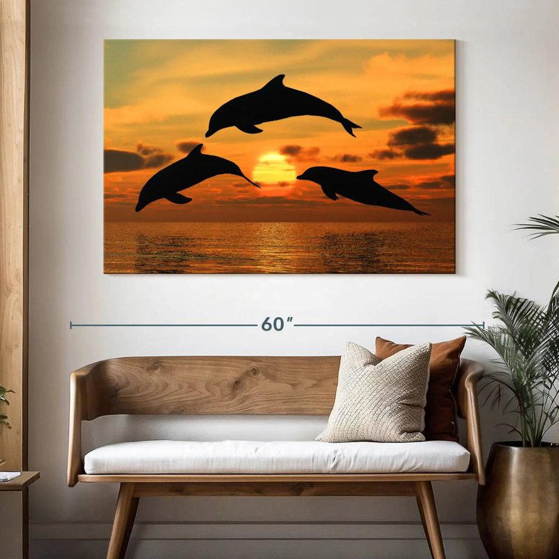 Dauphins volants Brampt, H 34 po x l 51 po