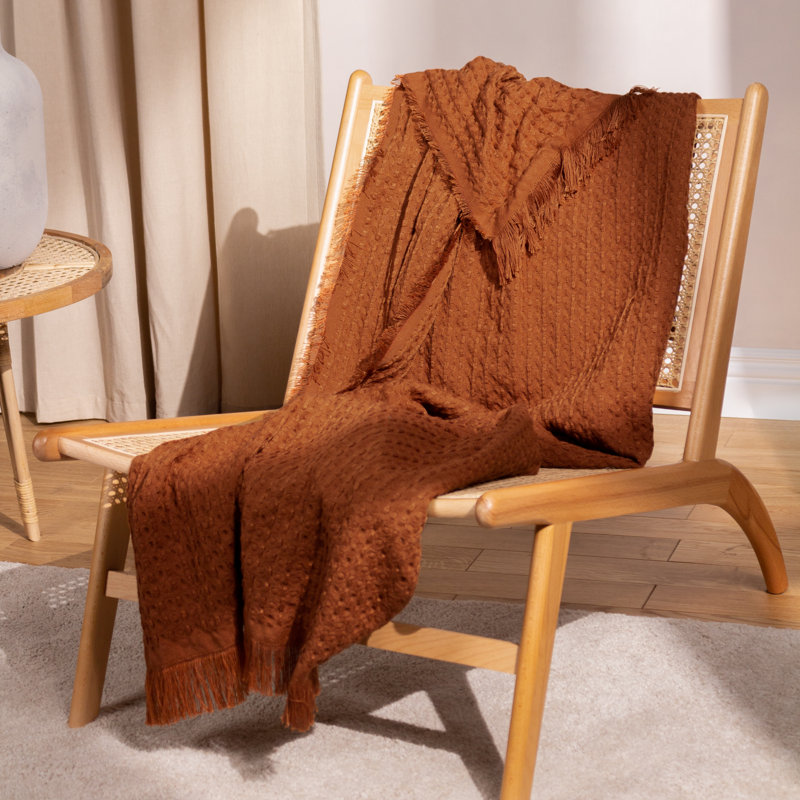 Abel Waffle Throw Blanket, Pecan