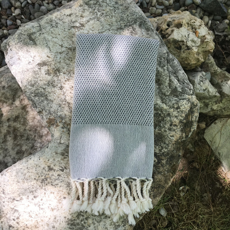 Premium Fouta Beach Towel, 100% Cotton, 23.6 x 43.3 inches | High Water Absorbent, Soft and Durable, 6.3 oz/sq ft | Machine Washable, Elegant Anthracite Color | Perfect for Beach, Pool, and Spa Use