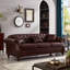 Canapé rembourré en similicuir de 85,8 po Chesterfield