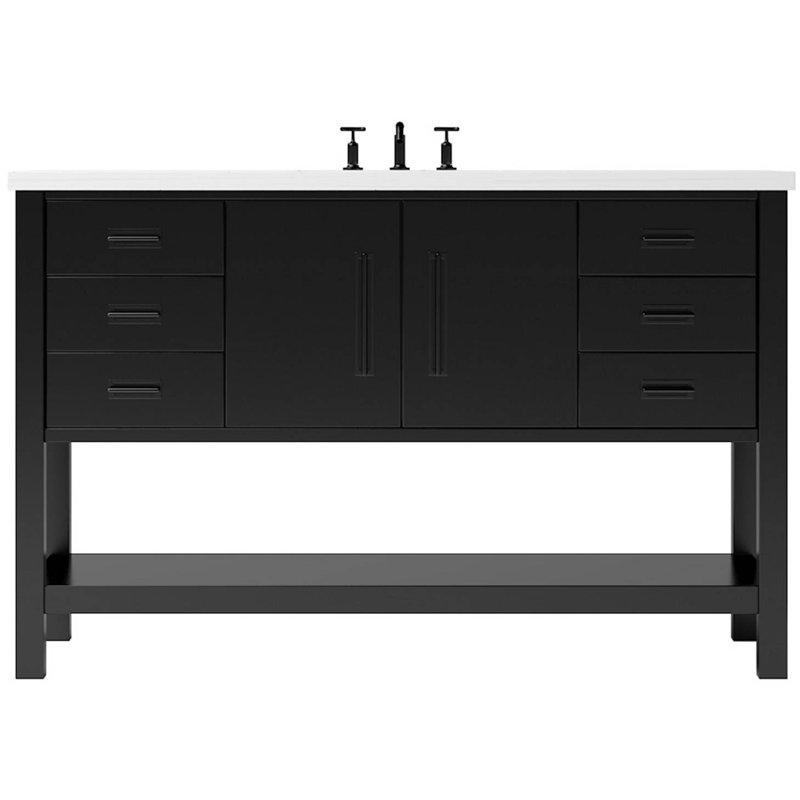 Kiawah Single Extra Wide Bath Vanity, Noir, 48", Matte Black