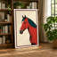 Portrait of Red Horse Modern 1 Piece Wrapped Canvas Wall Art-1302689321-1302689343