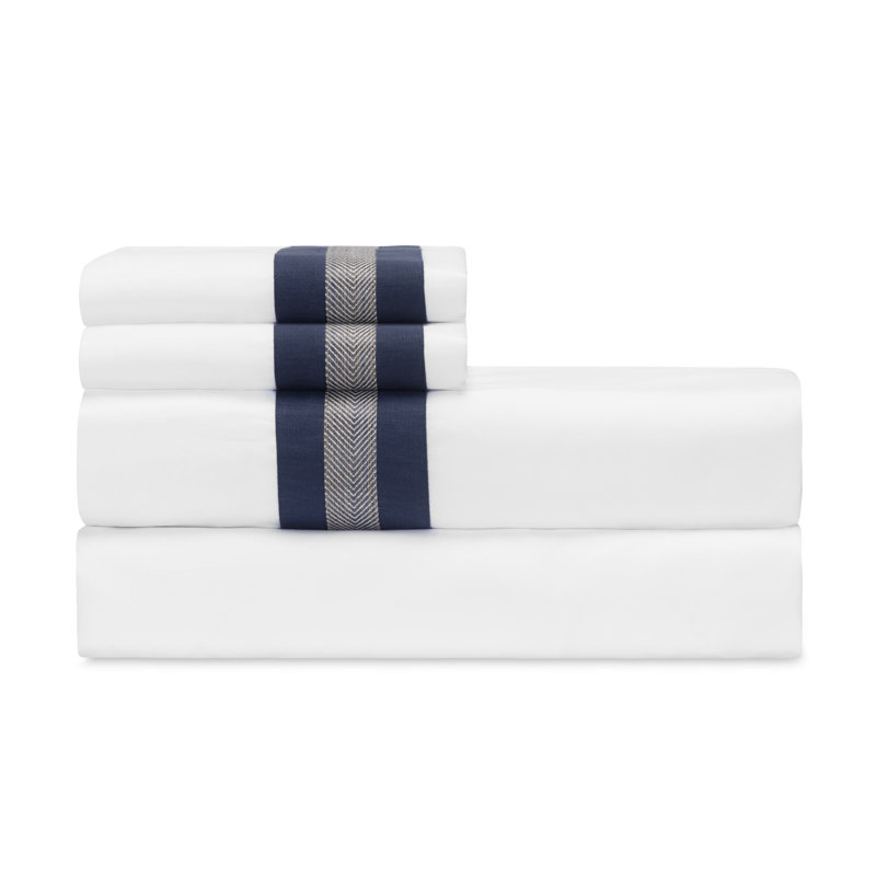 Harper Single Duvet Cover, Full Duvet Cover, White/Navy