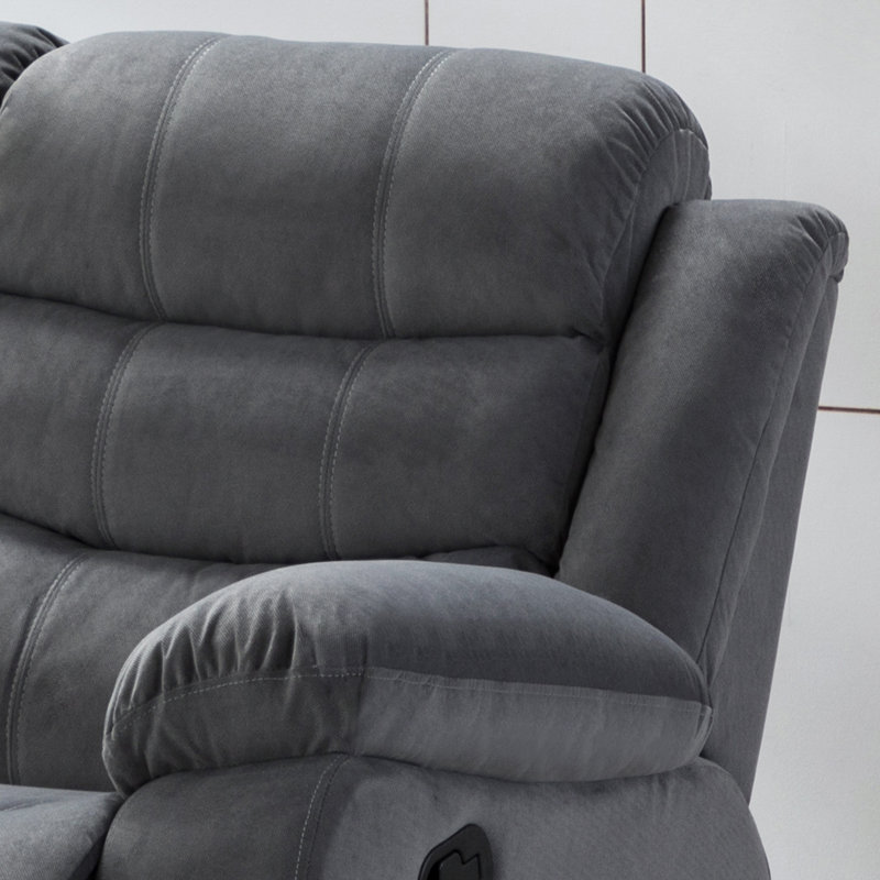 Upholstered 81'' Reclining Sofa, Gray 100% Polyester