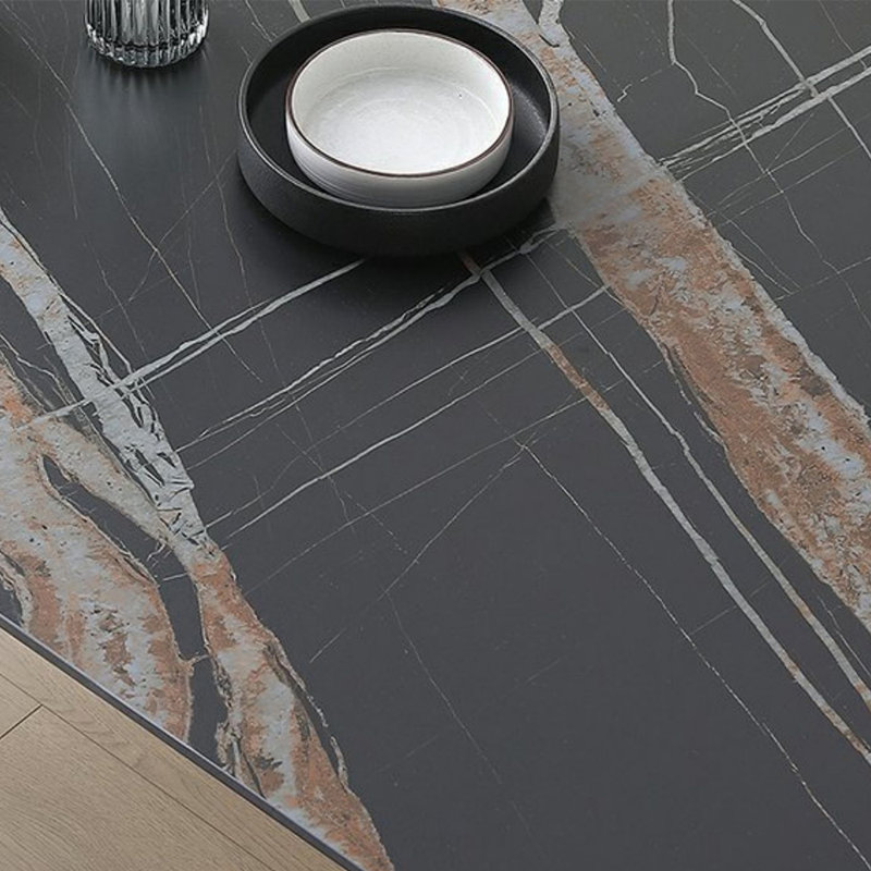 Table de salle à manger en acier inoxydable, H 29,53 po x L 86,61 po x l 39,37 po