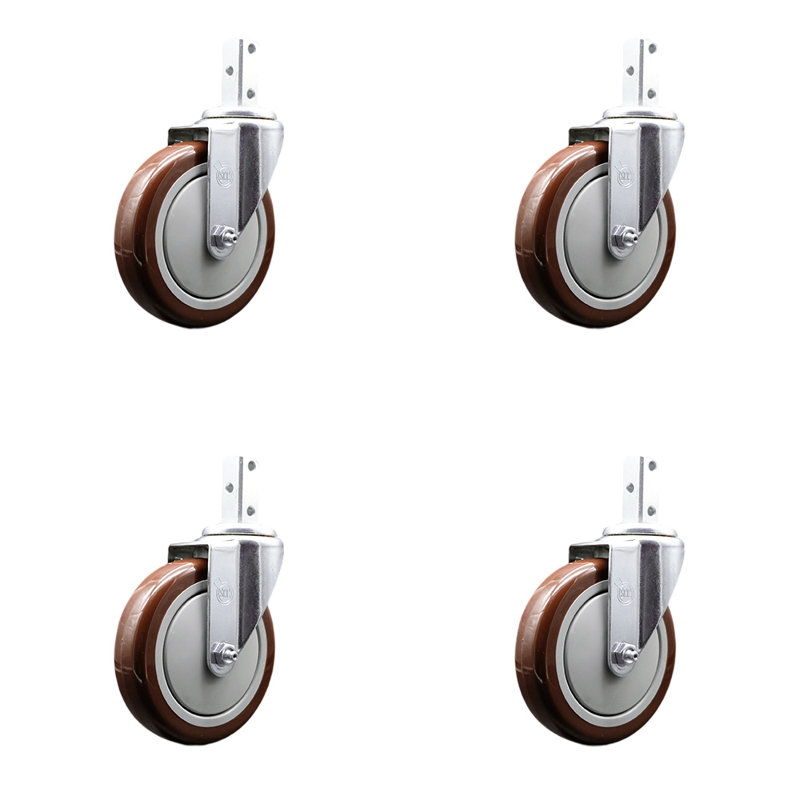 Polyurethane Casters, Maroon