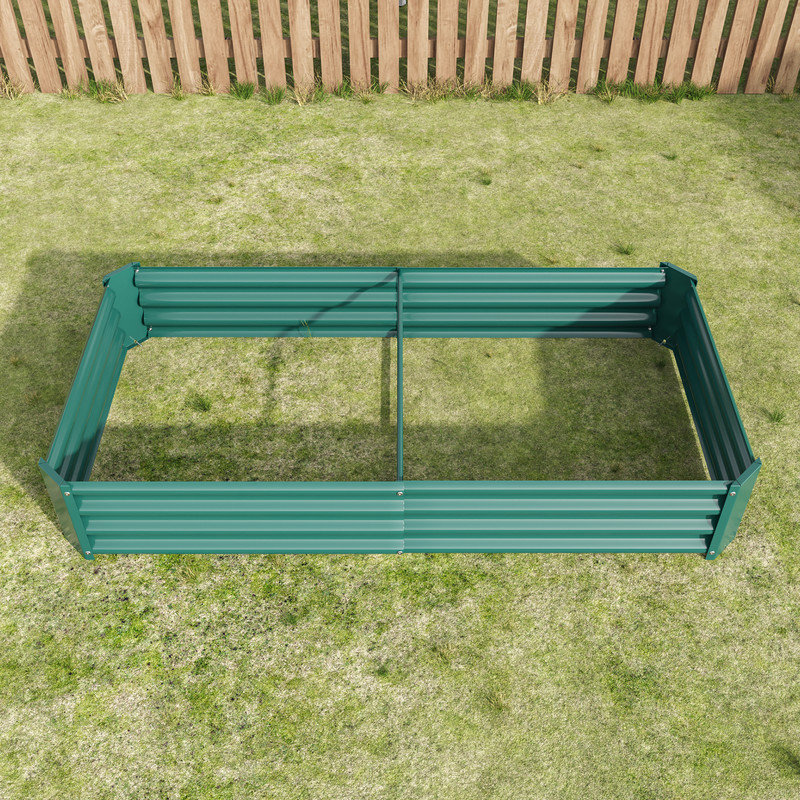 Raised Garden Bed Outdoor, 6×3×1ft , Metal Raised  Rectangle Planter Beds for Plants, Vegetables, and Flowers - Green, Green