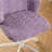 Fluffy Purple Ergonomic Adjustable Swivel Desk Chair with Colorful Wheels - Violet-1266836196