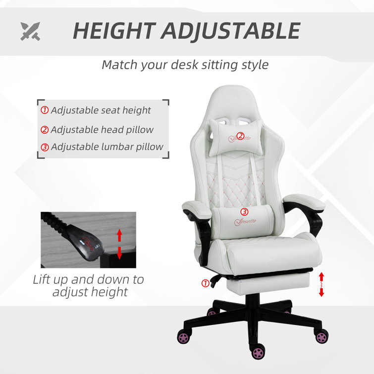 Dowinx Adjustable Reclining Ergonomic Leather Swiveling Game Chair